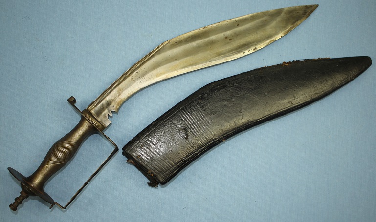 A very rare Kukri type large heavy example very rare form Kora hilted with guard www.swordsantiqueweapons.com