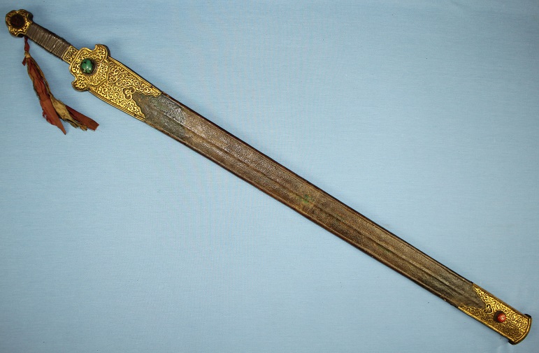 A very rare Tibet sword 17th 18th century A Nobleman's sword Jinchuan hill regions qianlang Tusi Chief Chieftan emperor Jinchuan Jianruiying www.swordsantiqueweapons.com