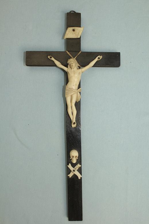 French? Ivory crucifix Fine example ebonised cross www.swordsantiqueweapons.com