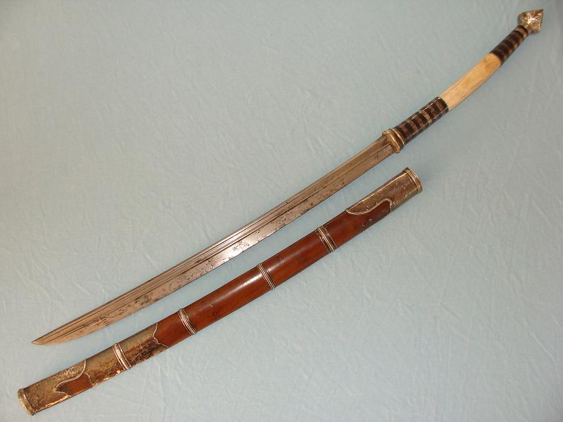 Silver, Niello and Ivory handled Dha www.swordsantiqueweapons.com