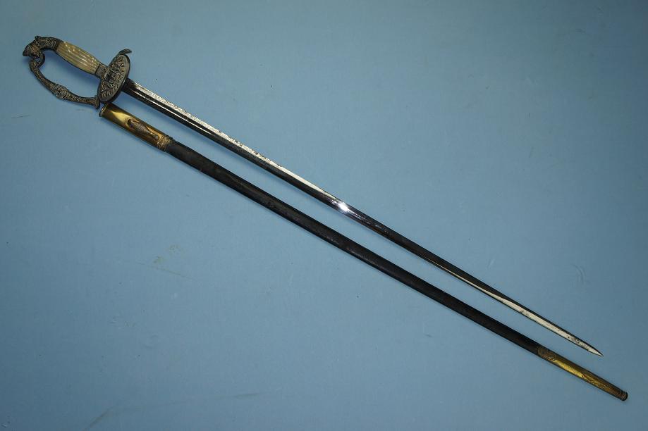 A very fine Italian Court sword House of Savoy, silver cross Mother of Pearl grips complete Epee www.swordsantiqueweapons.com